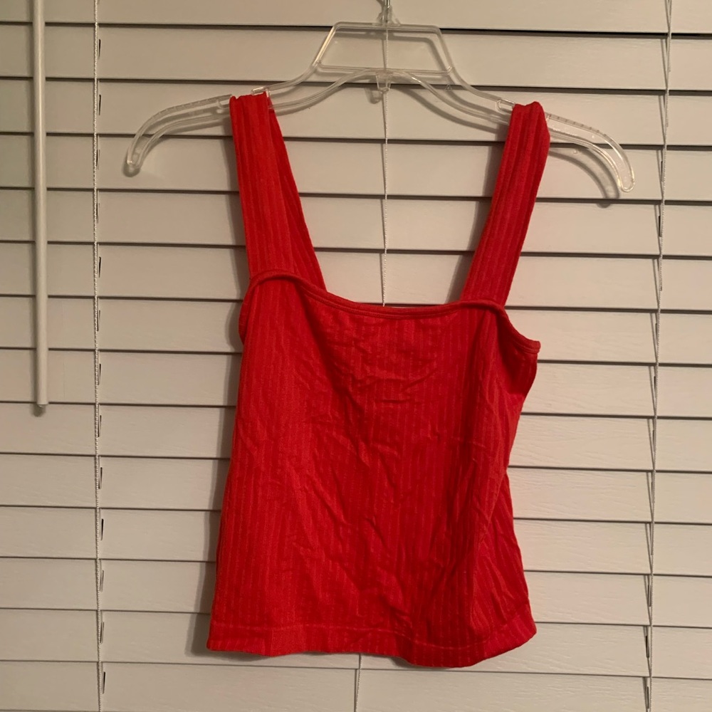 Pink square neck top